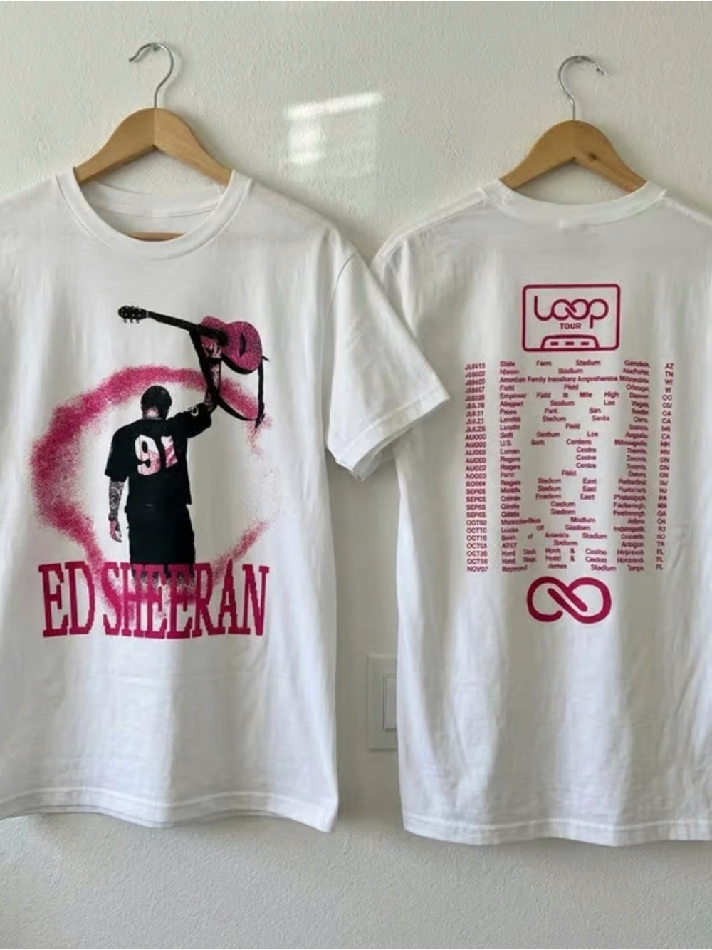 Ed Sheeran White & Pink Graphic